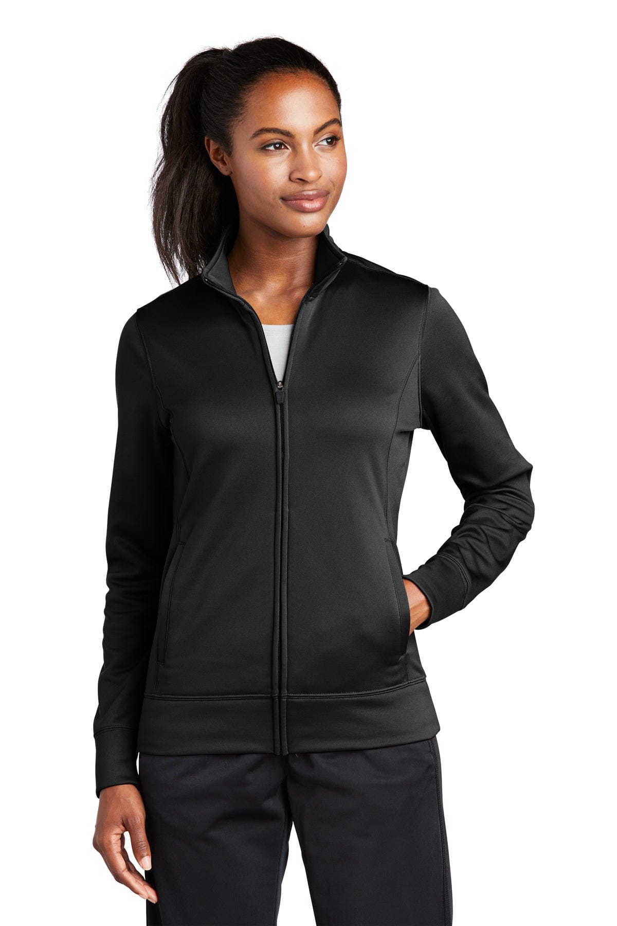 Sport-Tek LST241 Ladies Sport-Wick Fleece Full-Zip Jacket in 