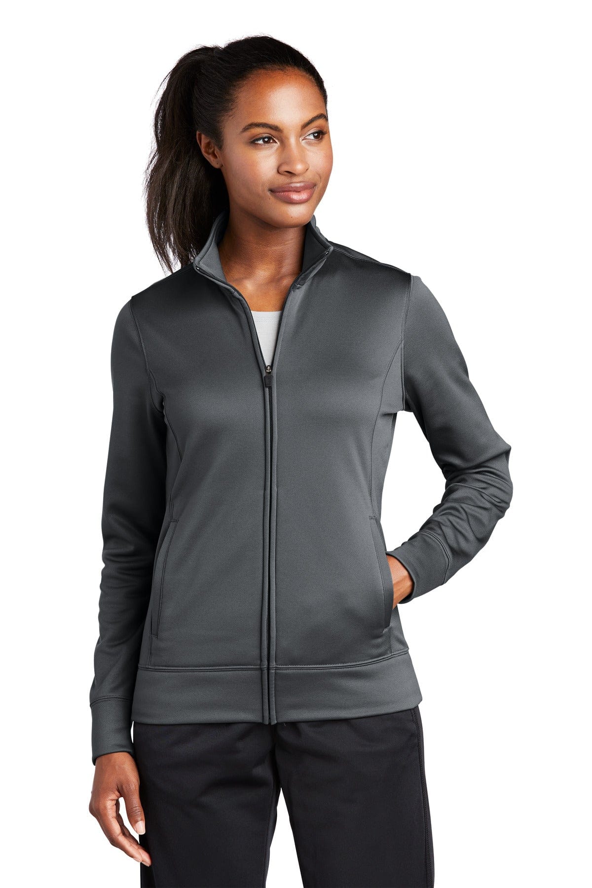 Sport-Tek LST241 Ladies Sport-Wick Fleece Full-Zip Jacket in 