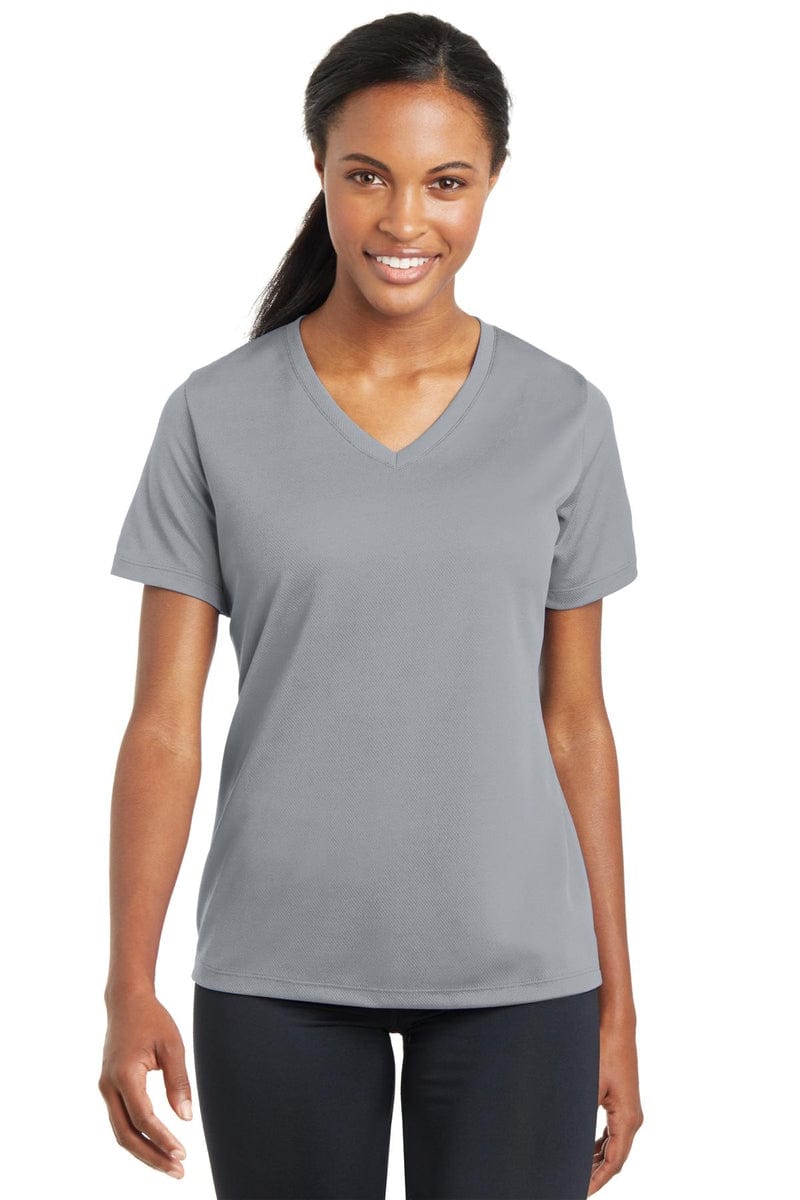 Sport-Tek LST340 Ladies PosiCharge RacerMesh V-Neck Tee in 