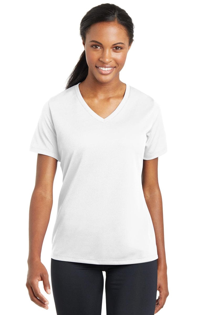 Sport-Tek LST340 Ladies PosiCharge RacerMesh V-Neck Tee in 