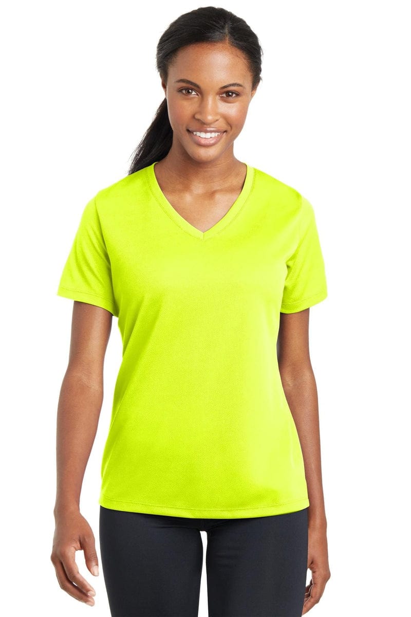 Sport-Tek LST340 Ladies PosiCharge RacerMesh V-Neck Tee in 