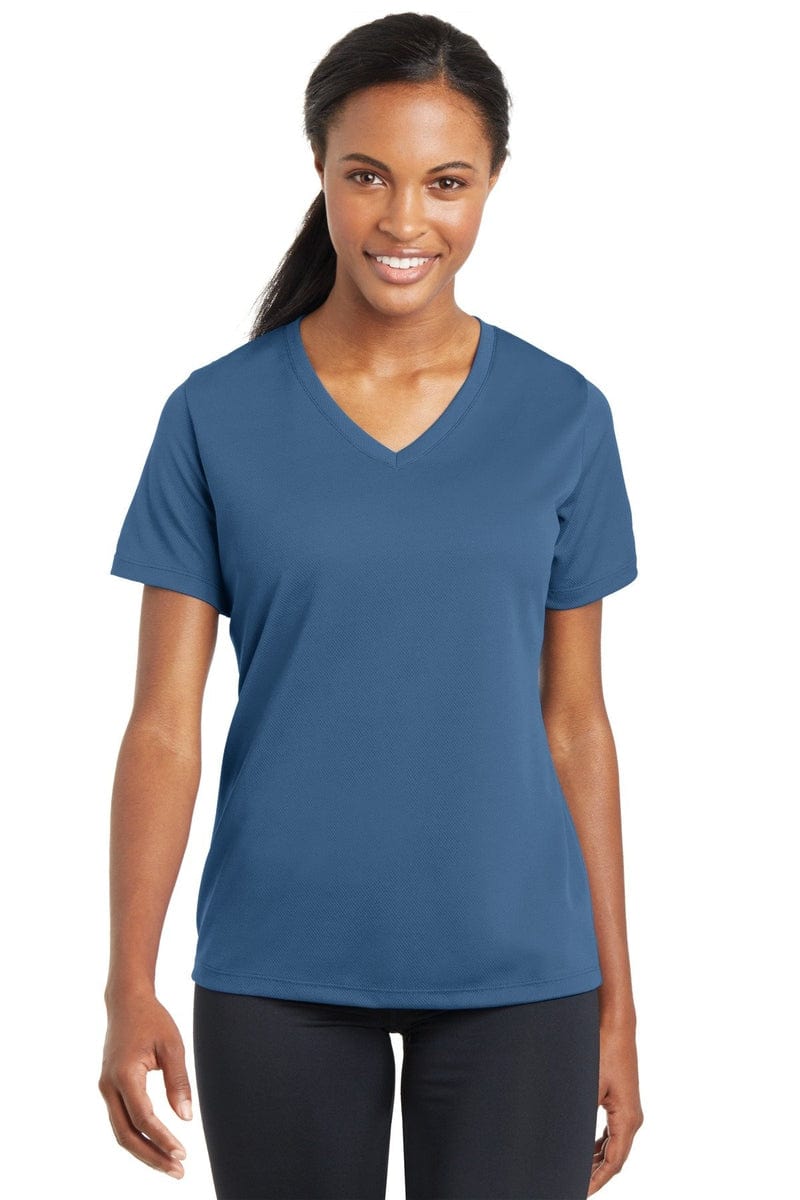 Sport-Tek LST340 Ladies PosiCharge RacerMesh V-Neck Tee in 