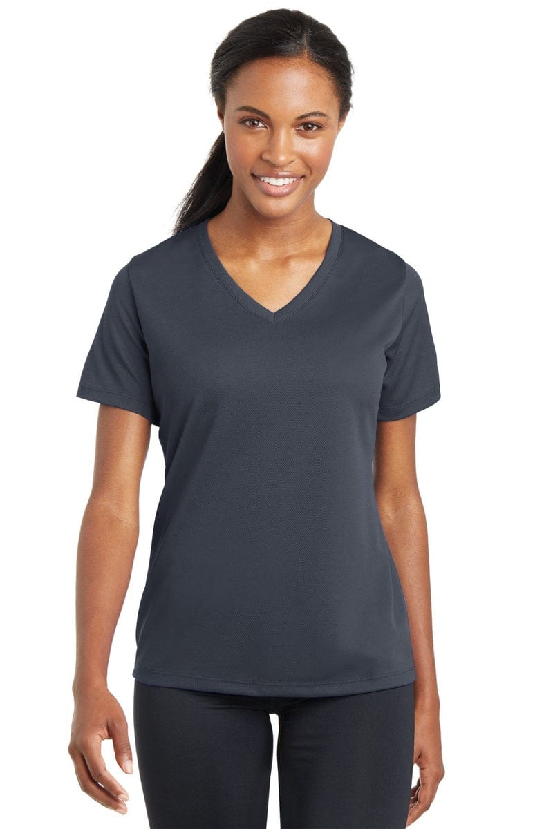 Sport-Tek LST340 Ladies PosiCharge RacerMesh V-Neck Tee in 
