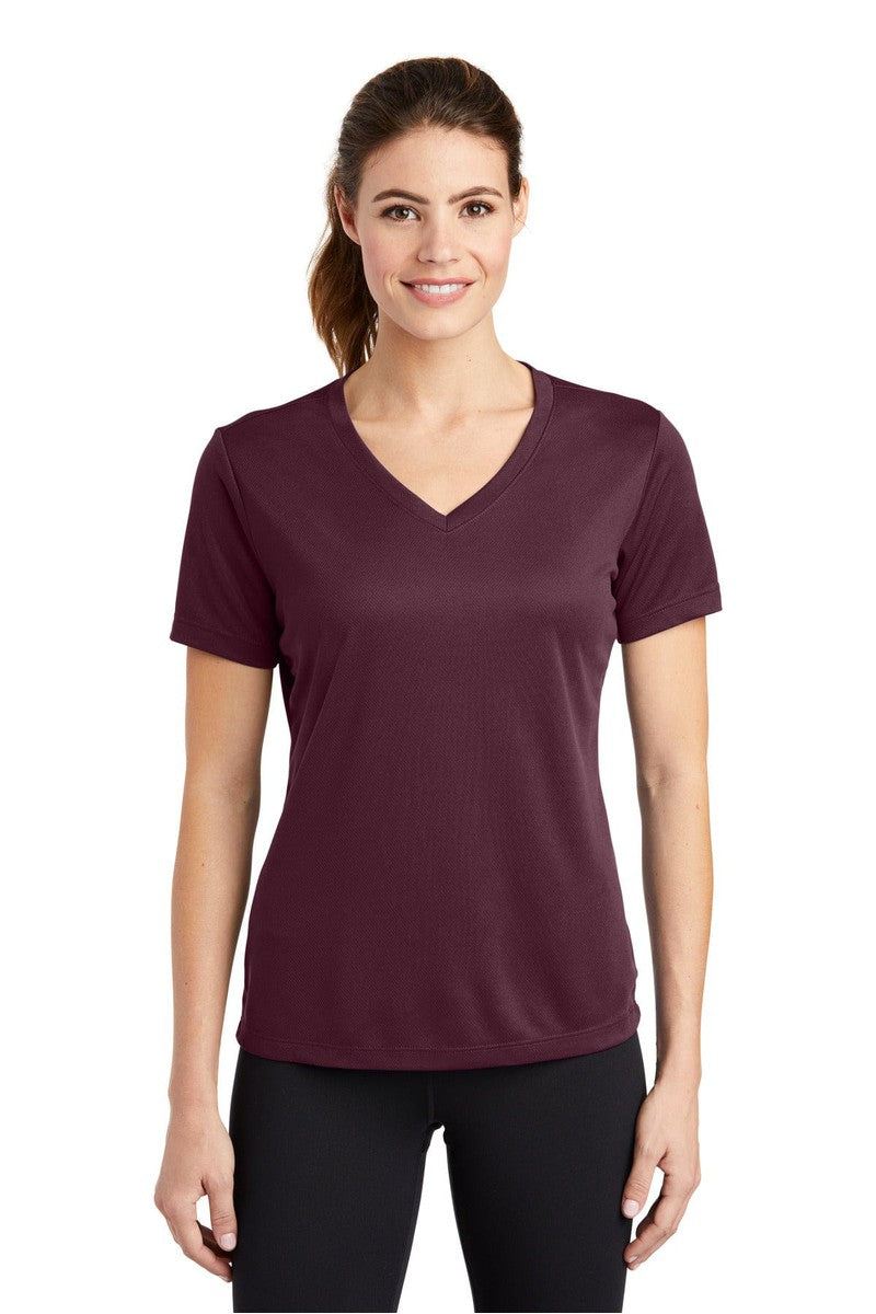 Sport-Tek LST340 Ladies PosiCharge RacerMesh V-Neck Tee in 