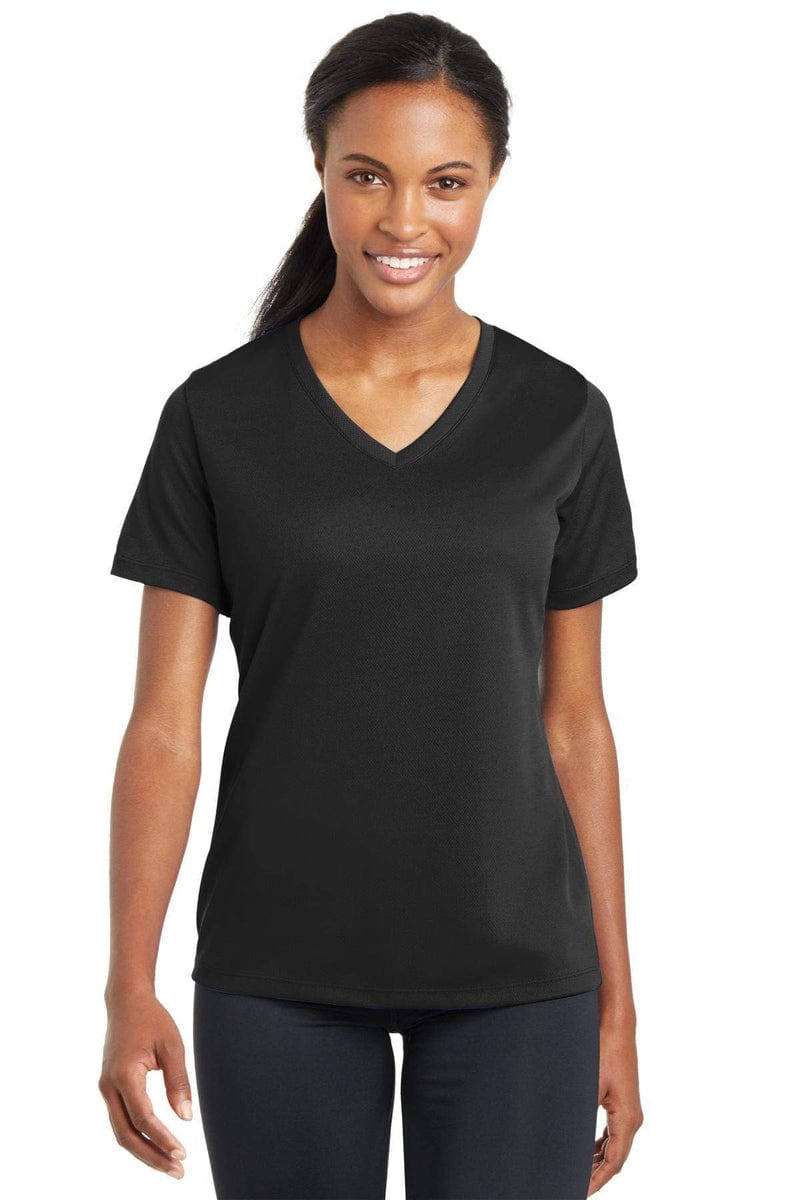 Sport-Tek LST340 Ladies PosiCharge RacerMesh V-Neck Tee in 