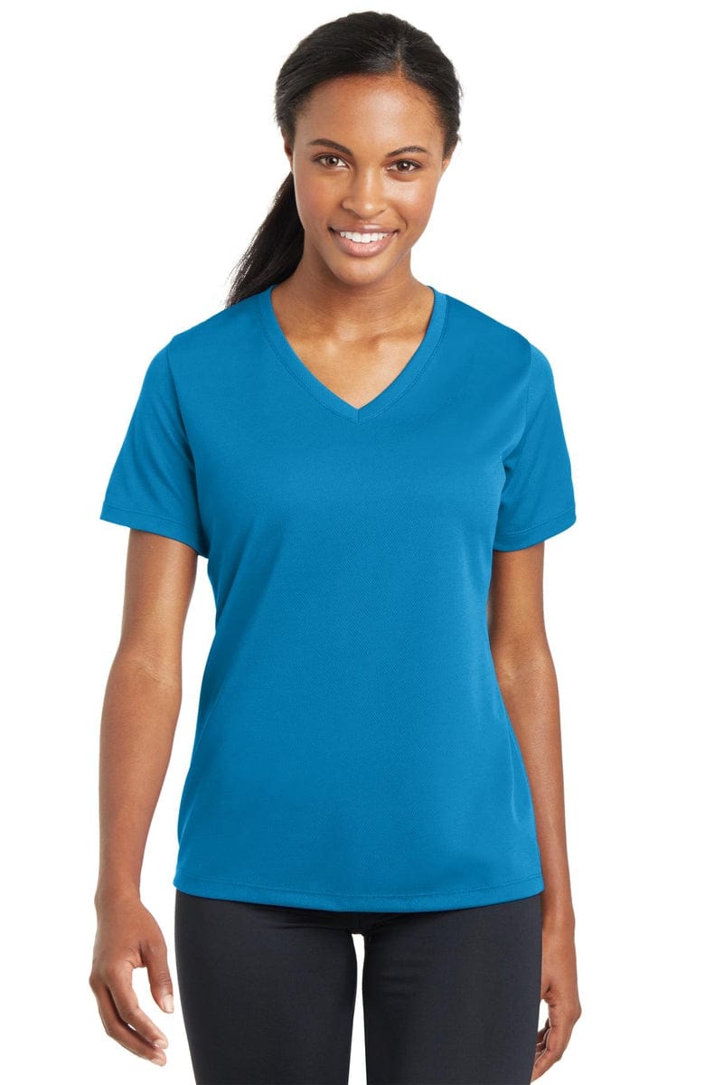 Sport-Tek LST340 Ladies PosiCharge RacerMesh V-Neck Tee in 