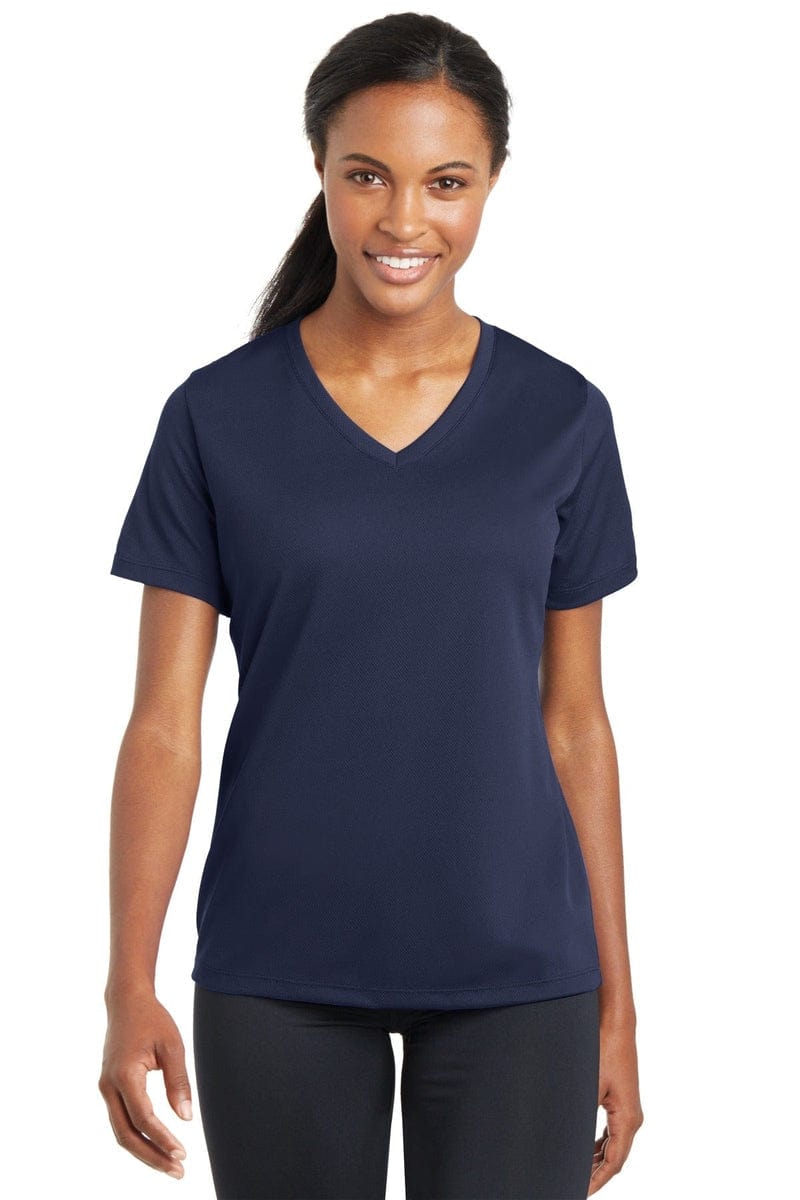 Sport-Tek LST340 Ladies PosiCharge RacerMesh V-Neck Tee in 