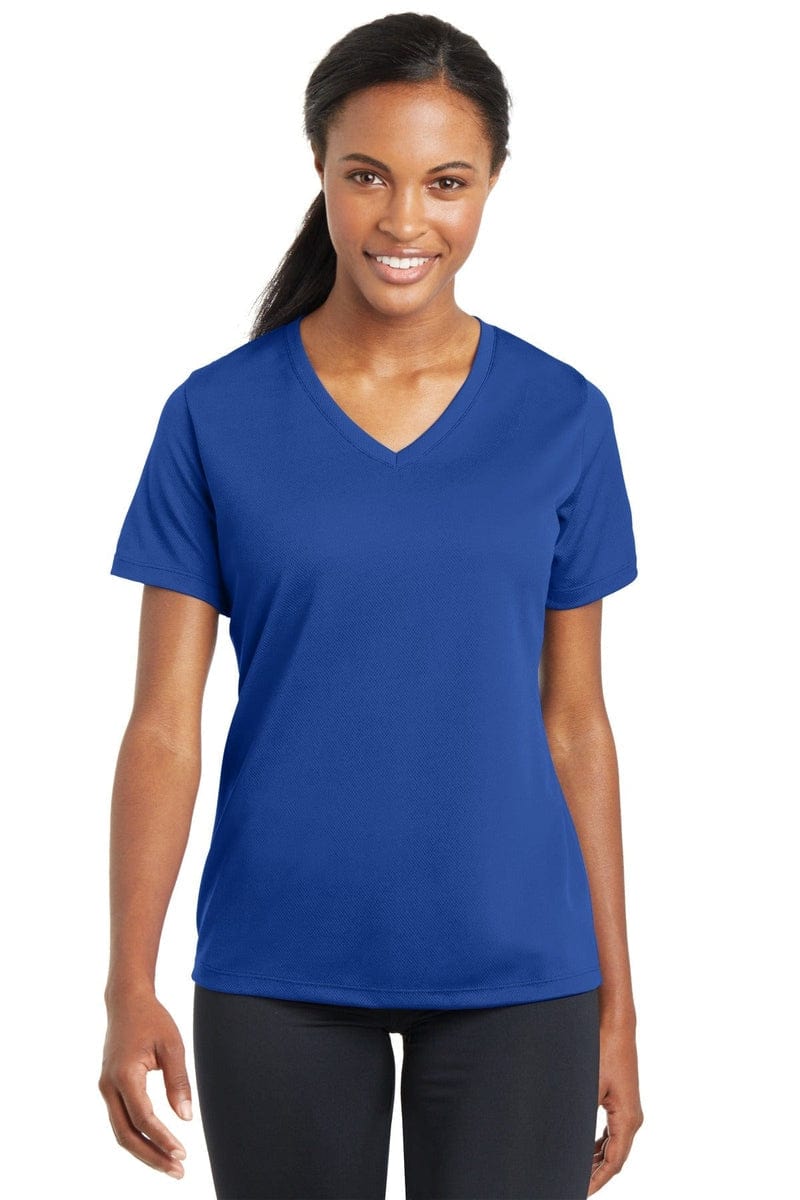 Sport-Tek LST340 Ladies PosiCharge RacerMesh V-Neck Tee in 