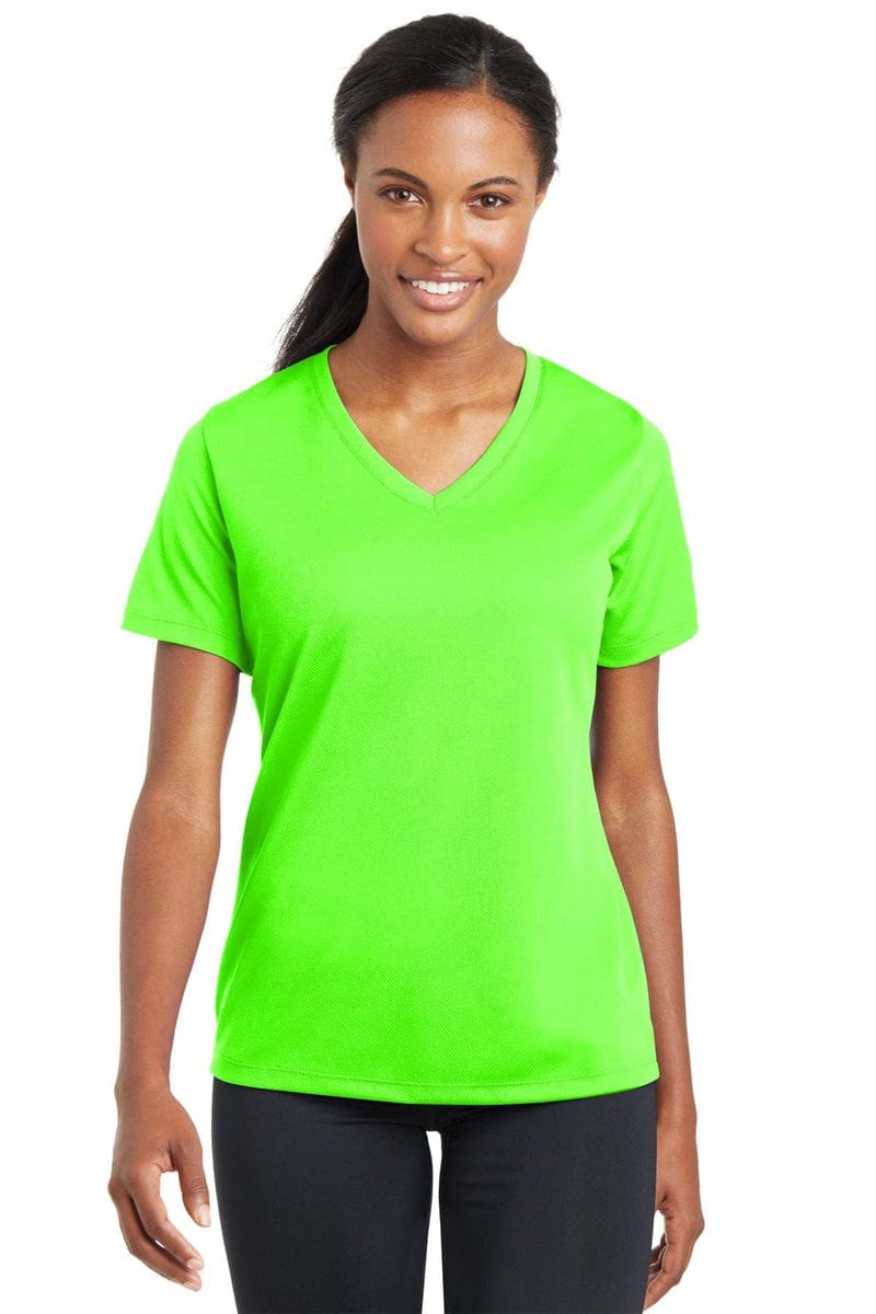 Sport-Tek LST340 Ladies PosiCharge RacerMesh V-Neck Tee in 