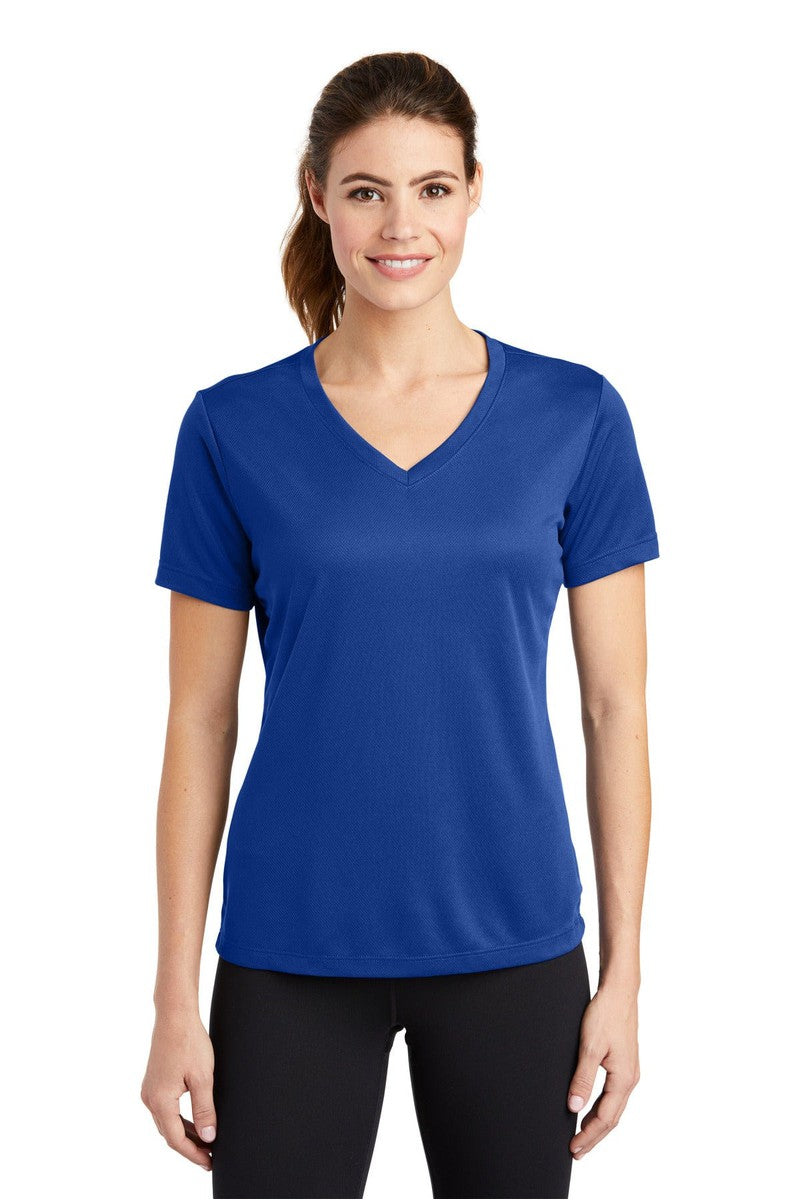 Sport-Tek LST340 Ladies PosiCharge RacerMesh V-Neck Tee in 