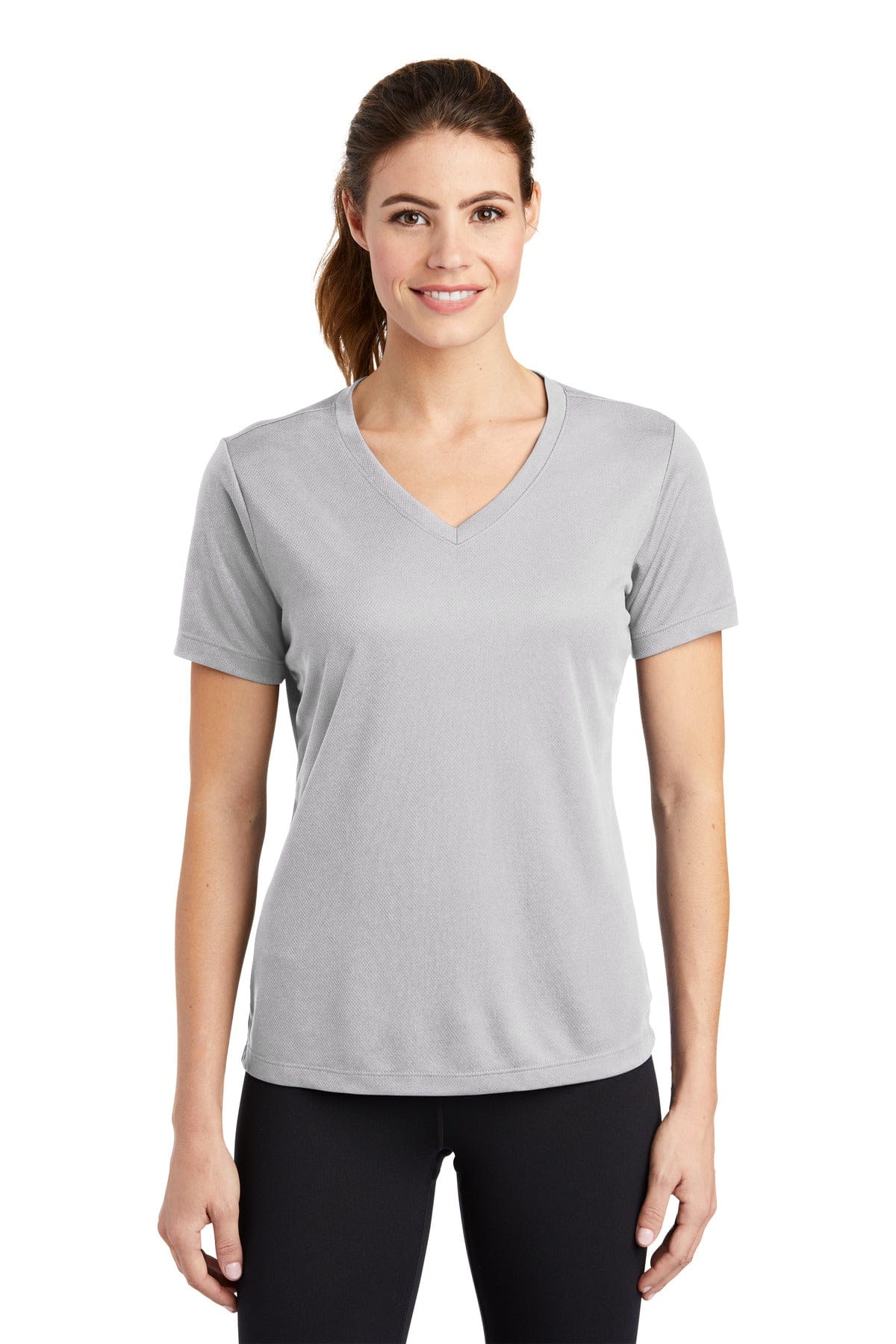 Sport-Tek LST340 Ladies PosiCharge RacerMesh V-Neck Tee in 
