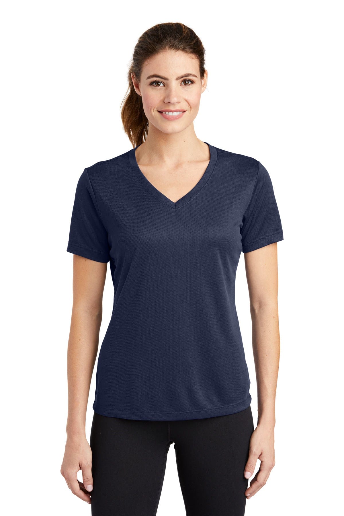 Sport-Tek LST340 Ladies PosiCharge RacerMesh V-Neck Tee in 