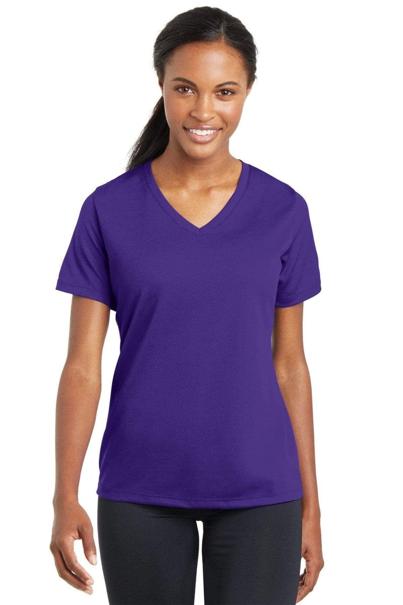 Sport-Tek LST340 Ladies PosiCharge RacerMesh V-Neck Tee in 