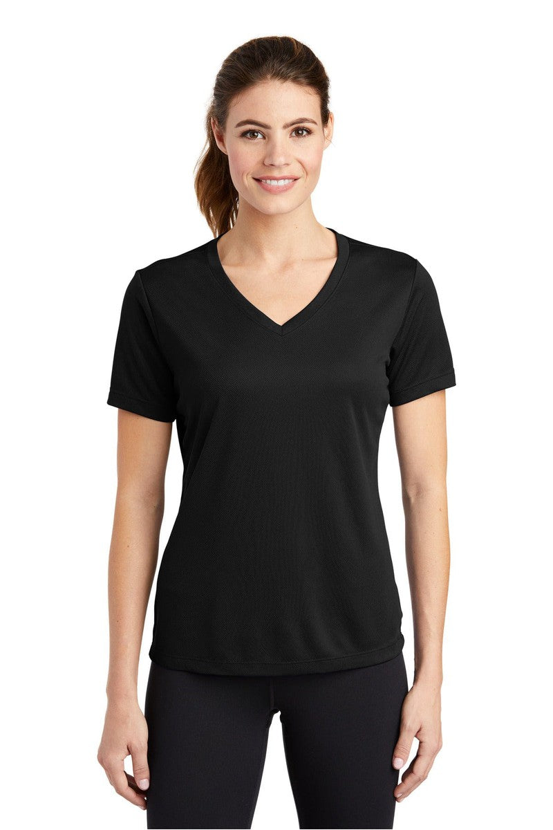 Sport-Tek LST340 Ladies PosiCharge RacerMesh V-Neck Tee in 