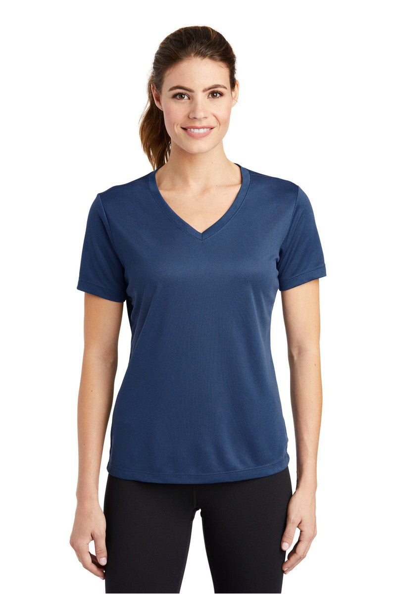 Sport-Tek LST340 Ladies PosiCharge RacerMesh V-Neck Tee in 