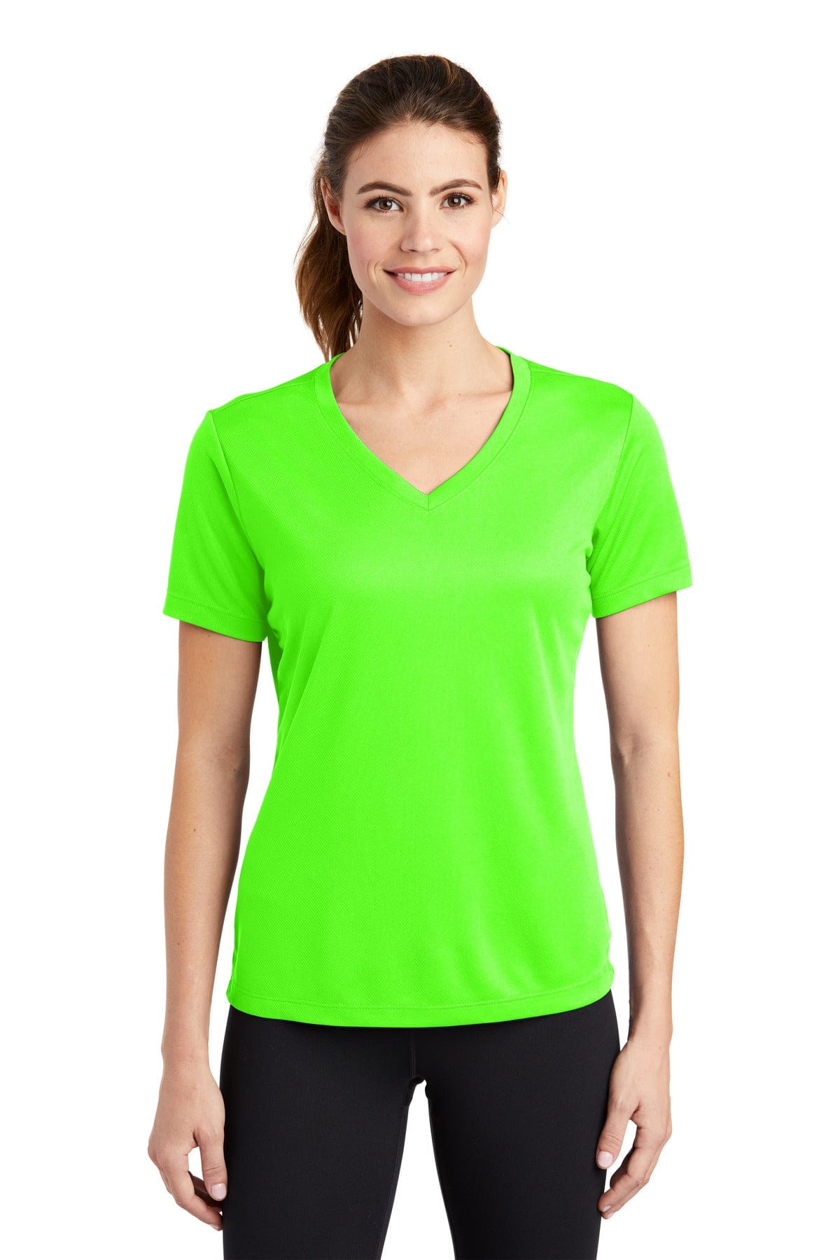 Sport-Tek T-Shirts XS / Neon Green Sport-Tek LST340 Ladies PosiCharge RacerMesh V-Neck Tee