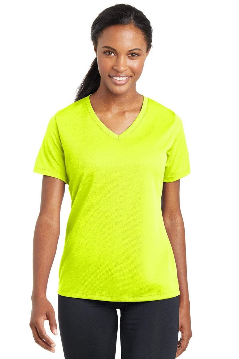 Sport-Tek LST340 Ladies PosiCharge RacerMesh V-Neck Tee in 
