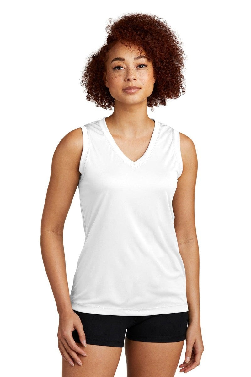 Sport-Tek LST352 Ladies Sleeveless PosiCharge Competitor V-Neck Tee in 
