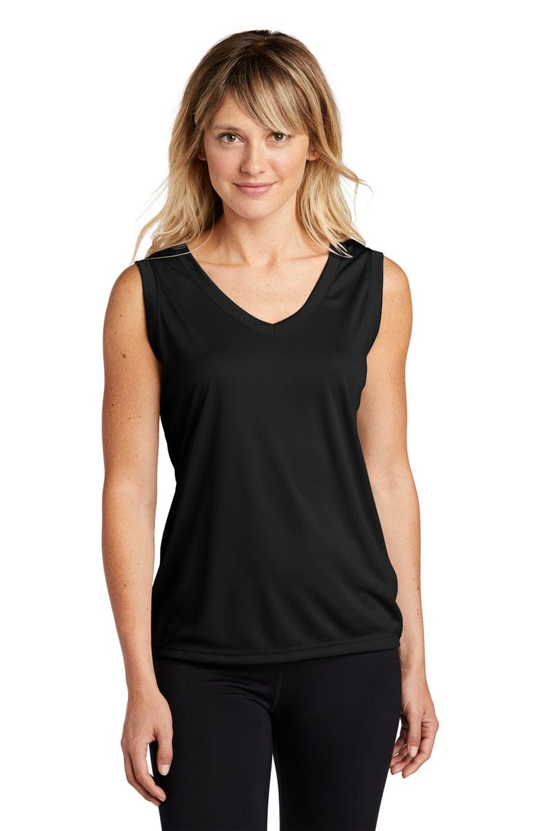 Sport-Tek LST352 Ladies Sleeveless PosiCharge Competitor V-Neck Tee in 