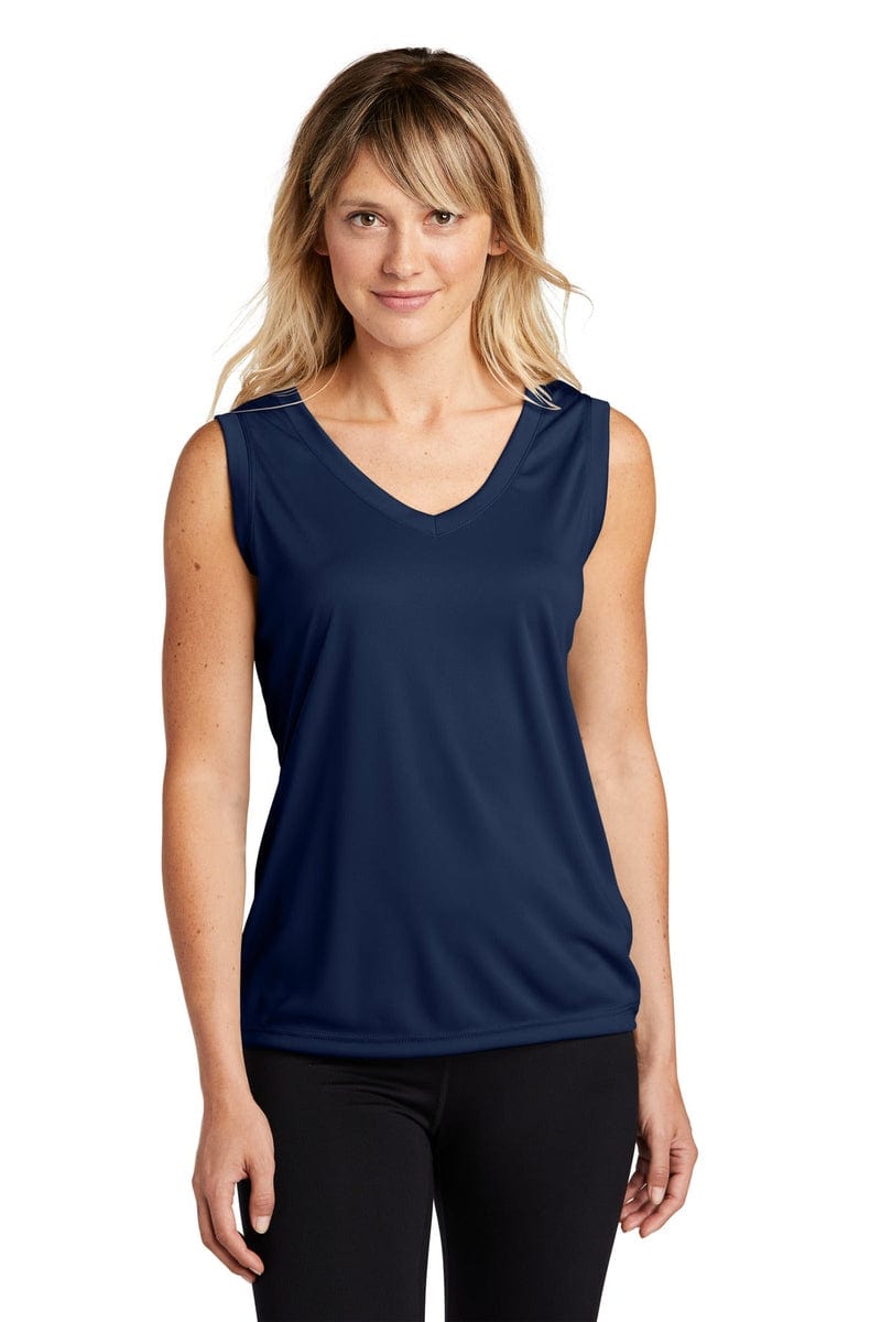 Sport-Tek LST352 Ladies Sleeveless PosiCharge Competitor V-Neck Tee in 