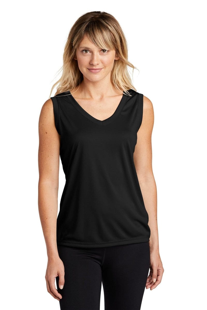 Sport-Tek LST352 Ladies Sleeveless PosiCharge Competitor V-Neck Tee in 