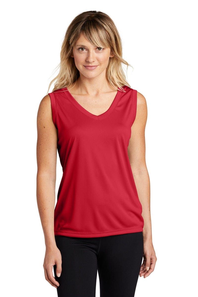 Sport-Tek LST352 Ladies Sleeveless PosiCharge Competitor V-Neck Tee in 