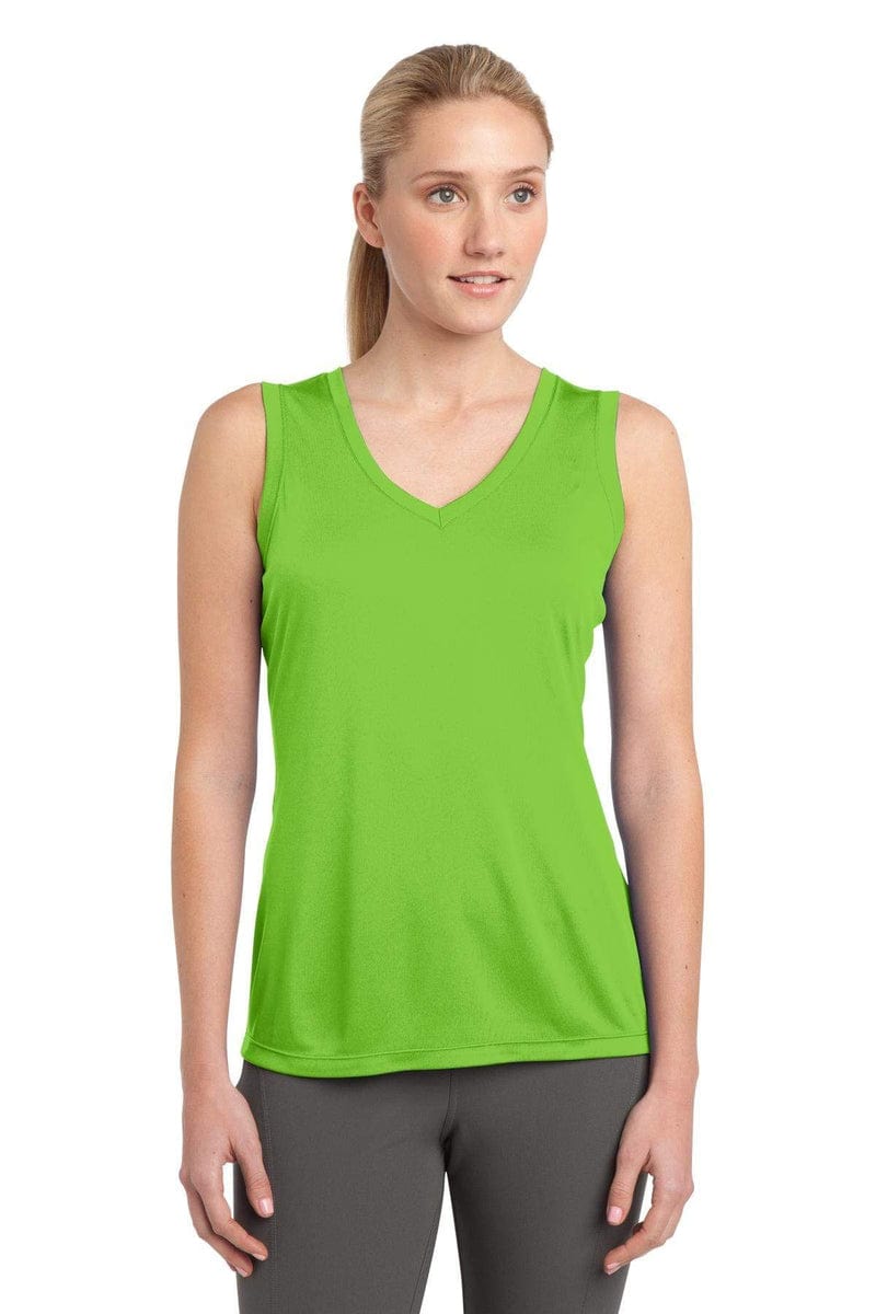 Sport-Tek LST352 Ladies Sleeveless PosiCharge Competitor V-Neck Tee in 