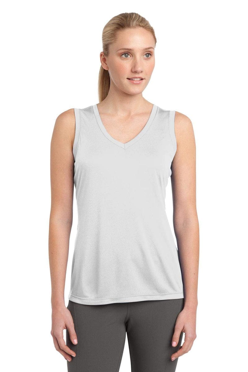 Sport-Tek LST352 Ladies Sleeveless PosiCharge Competitor V-Neck Tee in 