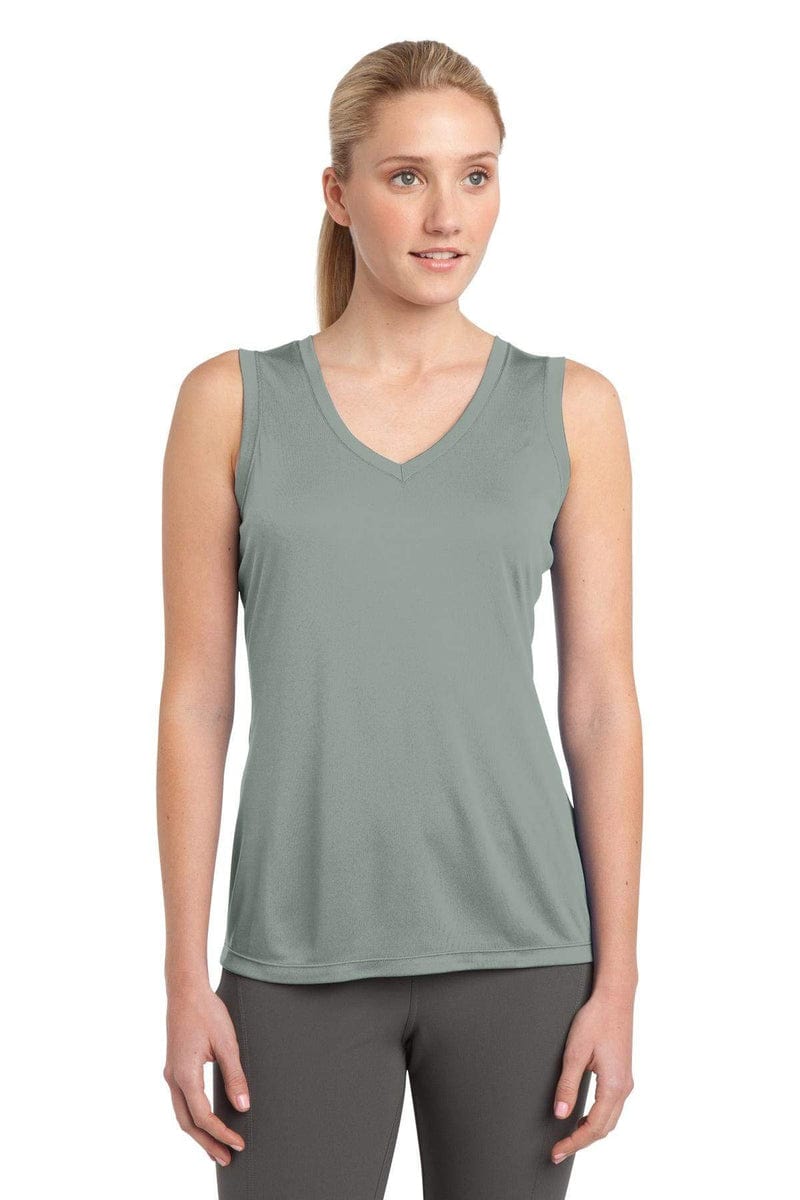 Sport-Tek LST352 Ladies Sleeveless PosiCharge Competitor V-Neck Tee in 