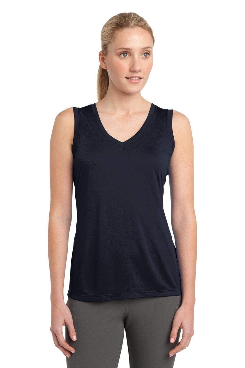 Sport-Tek LST352 Ladies Sleeveless PosiCharge Competitor V-Neck Tee in 