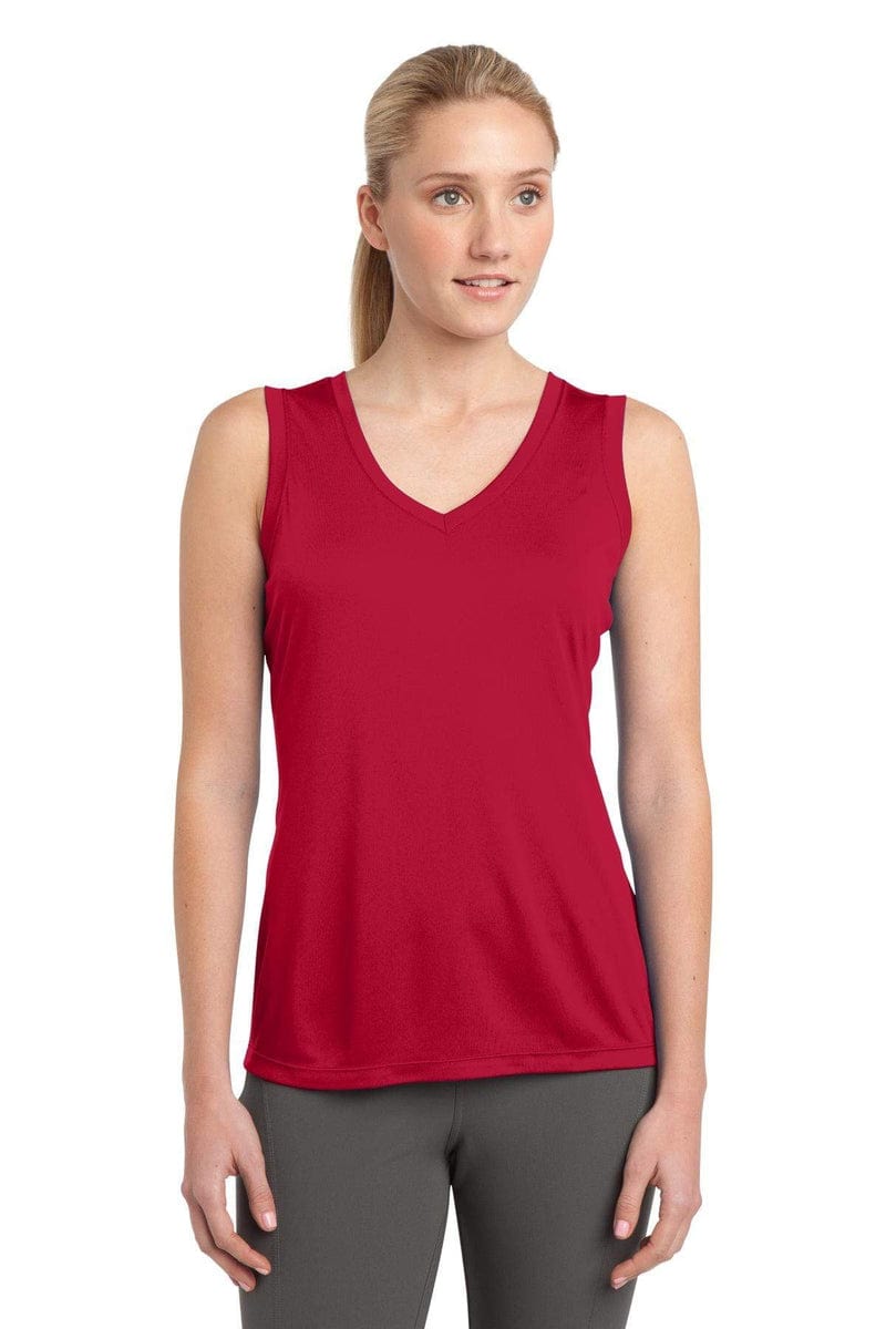 Sport-Tek LST352 Ladies Sleeveless PosiCharge Competitor V-Neck Tee in 