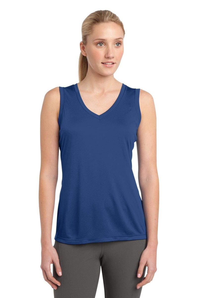 Sport-Tek LST352 Ladies Sleeveless PosiCharge Competitor V-Neck Tee in 