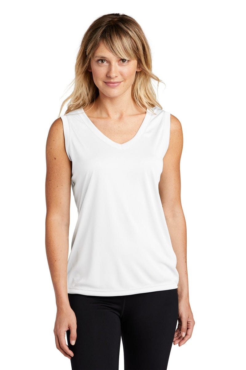 Sport-Tek LST352 Ladies Sleeveless PosiCharge Competitor V-Neck Tee in 