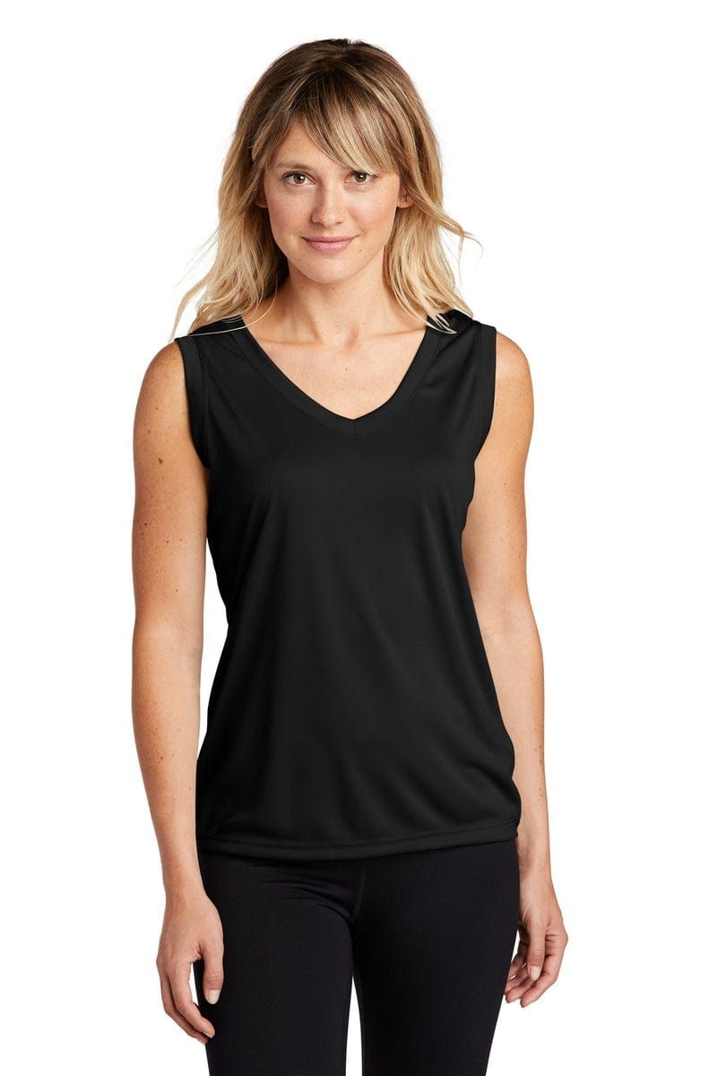 Sport-Tek LST352 Ladies Sleeveless PosiCharge Competitor V-Neck Tee in 