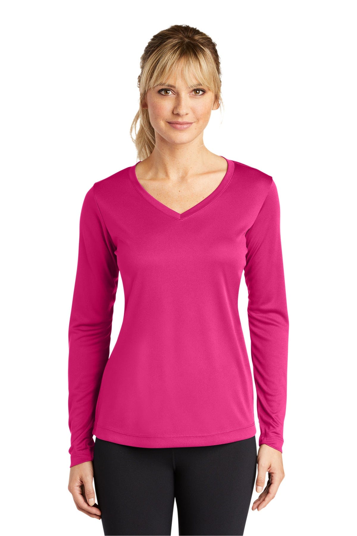 Sport-Tek T-Shirts Sport-Tek LST353LS Ladies Long Sleeve PosiCharge Competitor V-Neck Tee
