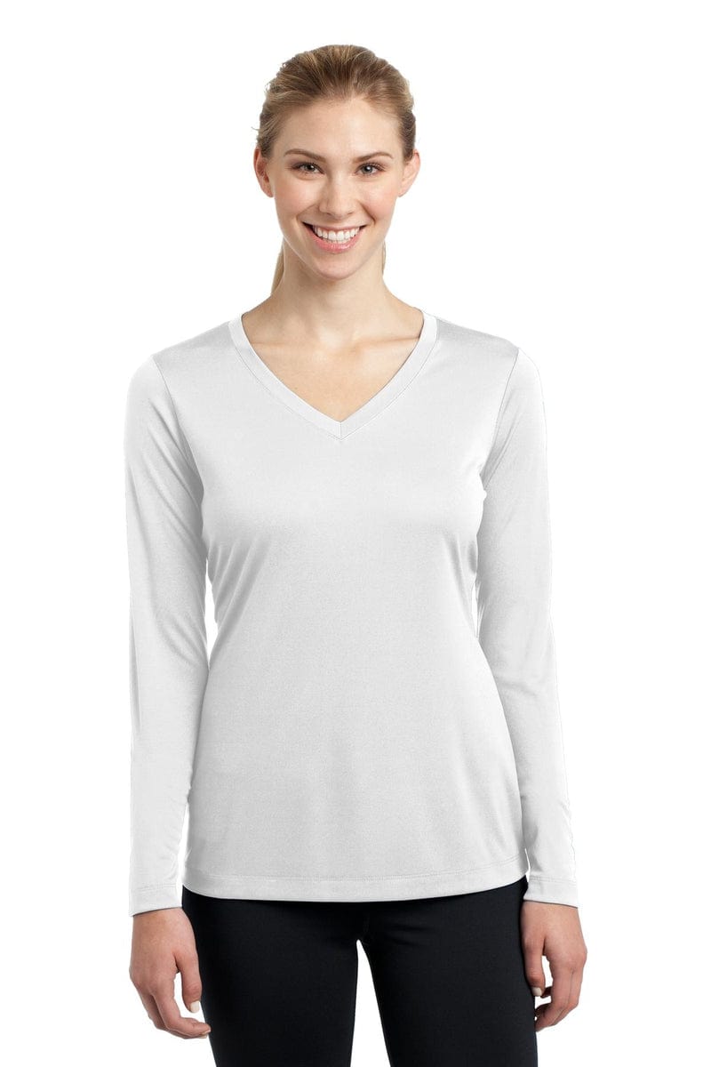 Sport-Tek LST353LS Ladies Long Sleeve PosiCharge Competitor V-Neck Tee in 