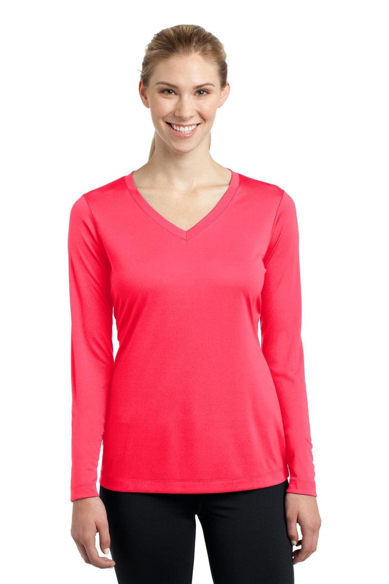 Sport-Tek LST353LS Ladies Long Sleeve PosiCharge Competitor V-Neck Tee in 