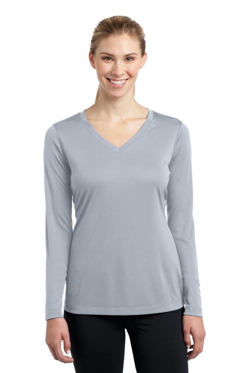 Sport-Tek LST353LS Ladies Long Sleeve PosiCharge Competitor V-Neck Tee in 