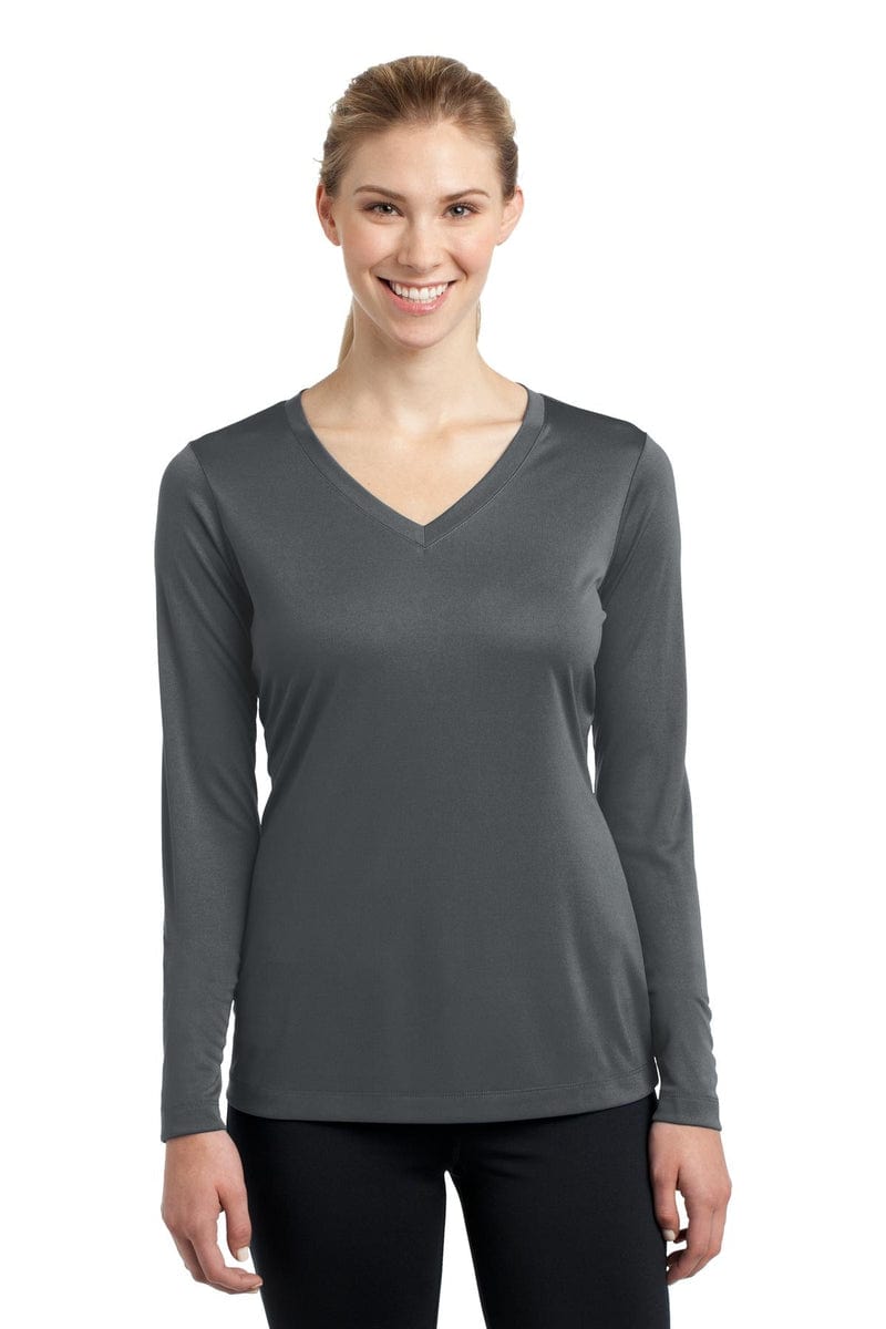 Sport-Tek LST353LS Ladies Long Sleeve PosiCharge Competitor V-Neck Tee in 