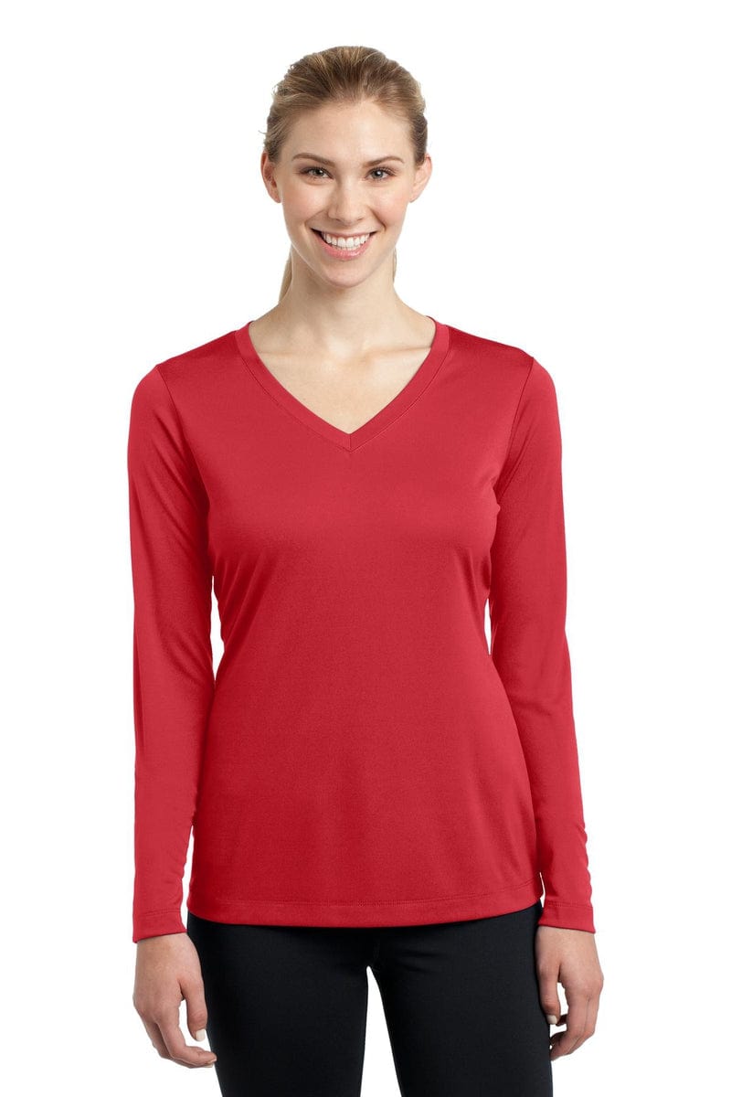 Sport-Tek LST353LS Ladies Long Sleeve PosiCharge Competitor V-Neck Tee in 