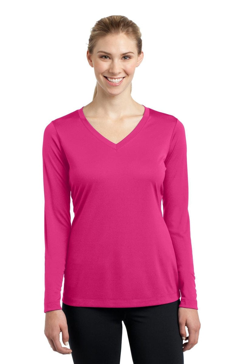 Sport-Tek LST353LS Ladies Long Sleeve PosiCharge Competitor V-Neck Tee in 