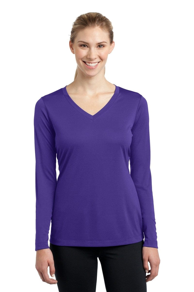 Sport-Tek LST353LS Ladies Long Sleeve PosiCharge Competitor V-Neck Tee in 
