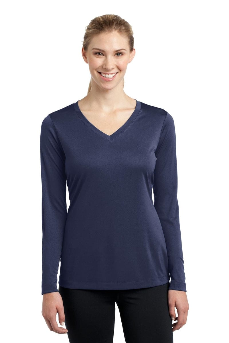 Sport-Tek LST353LS Ladies Long Sleeve PosiCharge Competitor V-Neck Tee in 