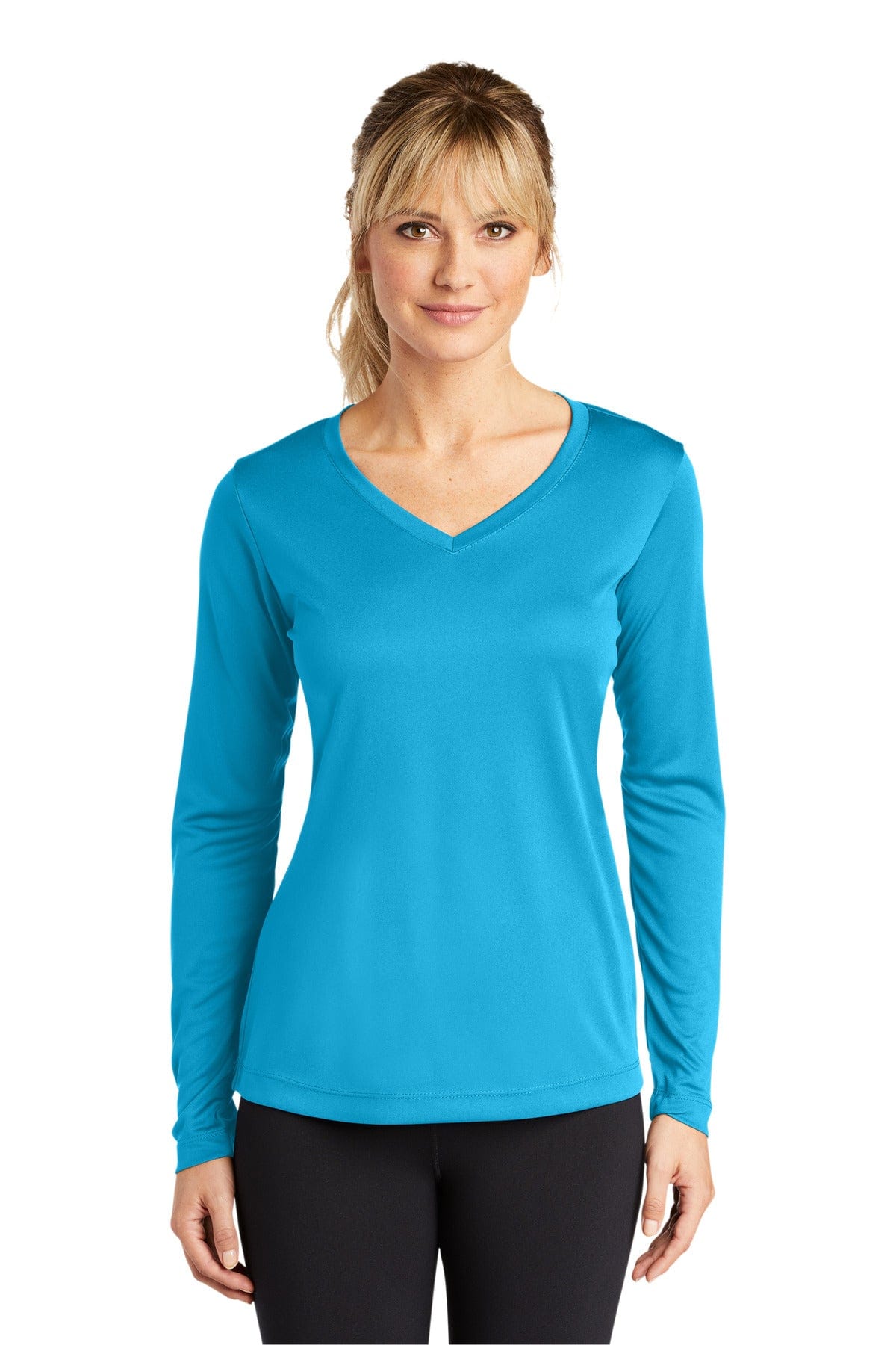 Sport-Tek T-Shirts XS / Atomic Blue Sport-Tek LST353LS Ladies Long Sleeve PosiCharge Competitor V-Neck Tee