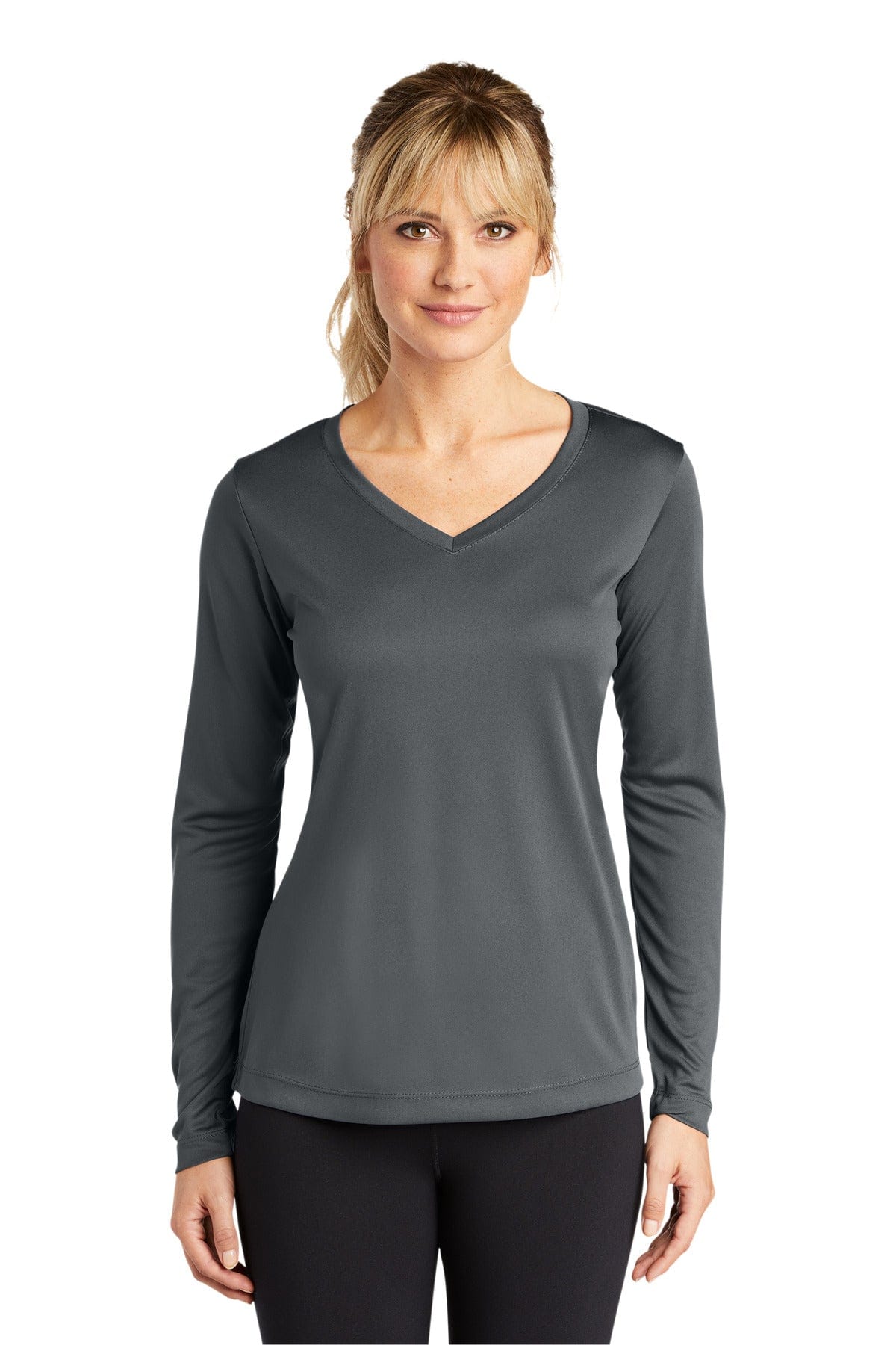 Sport-Tek T-Shirts XS / Iron Grey Sport-Tek LST353LS Ladies Long Sleeve PosiCharge Competitor V-Neck Tee