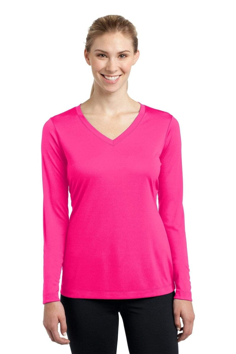 Sport-Tek LST353LS Ladies Long Sleeve PosiCharge Competitor V-Neck Tee. in 