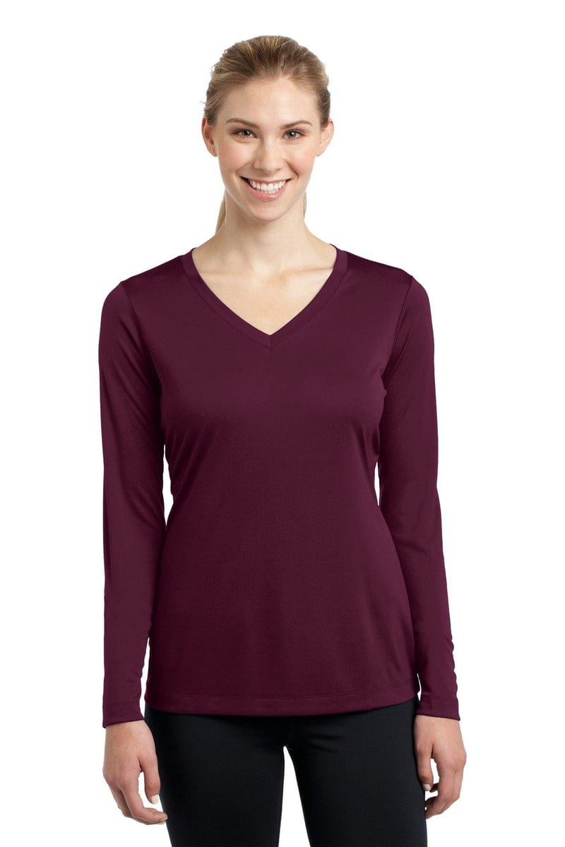 Sport-Tek LST353LS Ladies Long Sleeve PosiCharge Competitor V-Neck Tee. in 