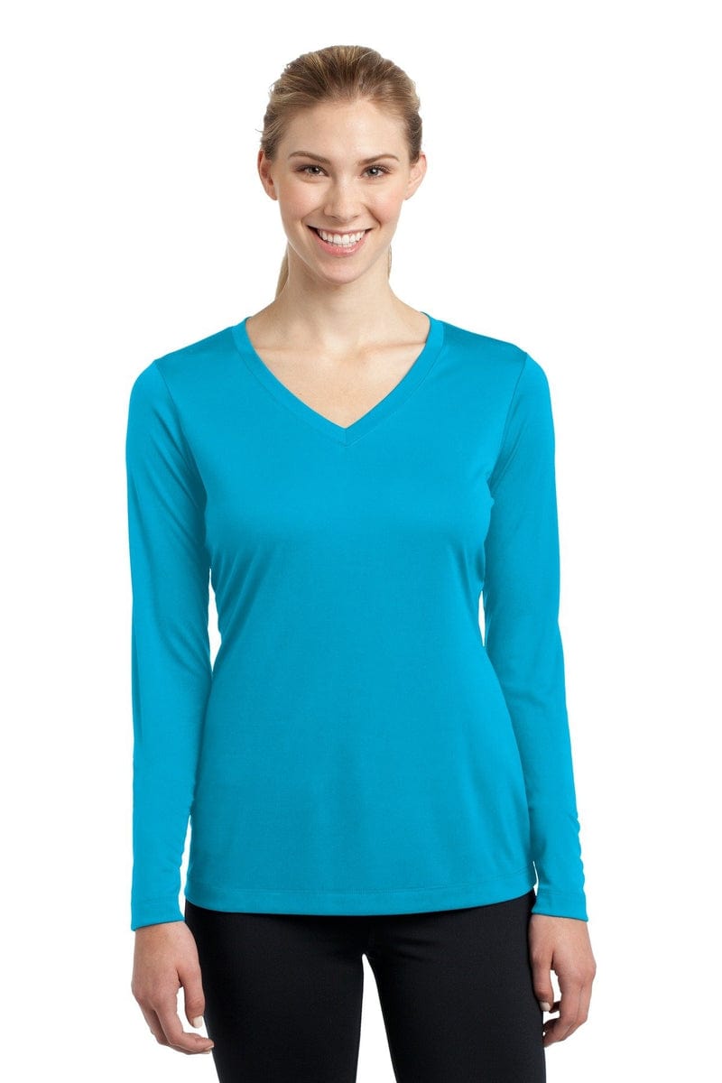 Sport-Tek LST353LS Ladies Long Sleeve PosiCharge Competitor V-Neck Tee. in 