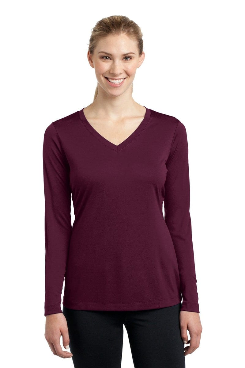 Sport-Tek LST353LS Ladies Long Sleeve PosiCharge Competitor V-Neck Tee. in 