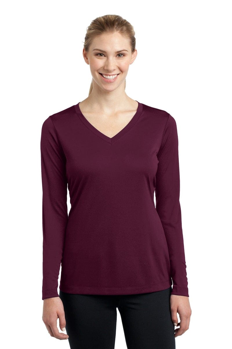 Sport-Tek LST353LS Ladies Long Sleeve PosiCharge Competitor V-Neck Tee. in 